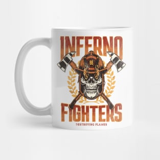 Inferno Fighters Fearless & Bold Firefighter Skull Mug